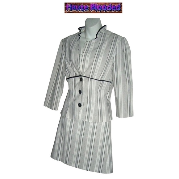 y2k Speechless Suit Striped Clueless Style Academia Office Work Blazer Skirt 13 - Picture 7 of 14